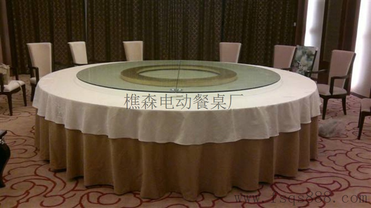 圆形电动餐桌供应音乐喷泉电动餐桌 酒店餐桌椅 20人电动餐桌