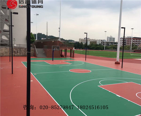茂名湛江阳江篮球场建设及塑胶硅PU篮球场建设厂家