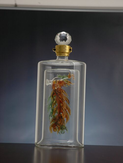 创意手工艺玻璃造型白酒瓶个性双层直管玻璃瓶