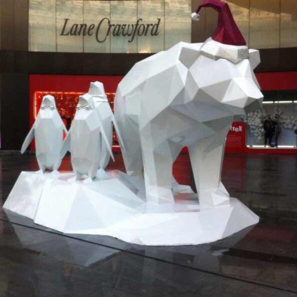 源头厂家玻璃钢卡通雕塑切面北极熊批发