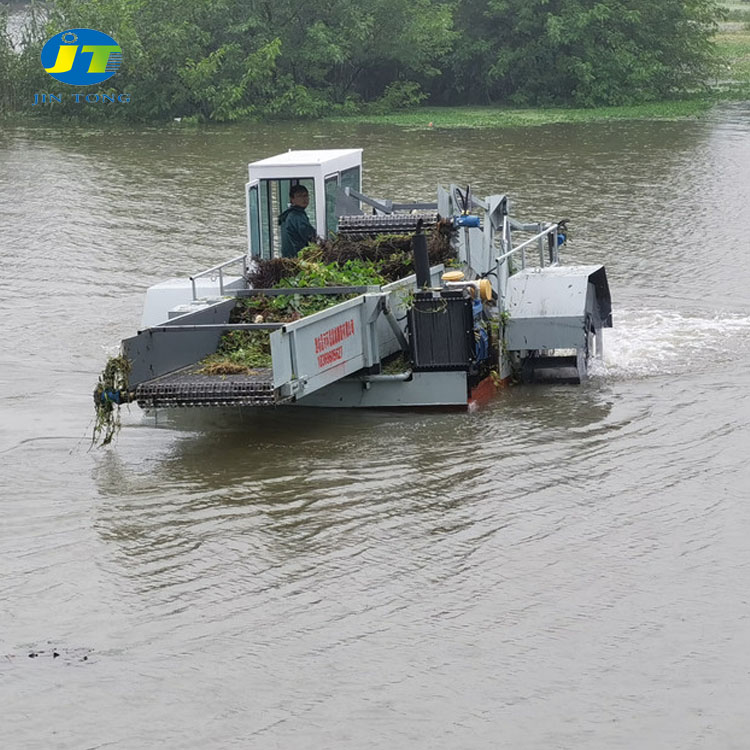 大型水库清理杂草机械 小型半自动割草船 水草清理船
